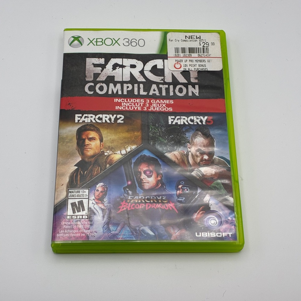 Ubisoft Far Cry Compilation Xbox 360 NTSC Green Case 3-Game Bundle Blood Dragon